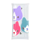 保護猫もいねこのどデカくれよん猫 123 Clear Multipurpose Case