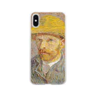 SONOTENI-ARTの005-001　ゴッホ　『麦わら帽子を被った自画像』(1887年）　クリア　スマホケース　iPhone XS/X専用デザイン　CC2 Clear Smartphone Case