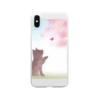 caprice-yk-sunの柴犬と桜 Clear Smartphone Case