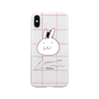 mochic5の赤チェックなずもももちゃん Clear Smartphone Case