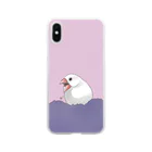 calcalのあくび白文鳥 Clear Smartphone Case