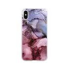 Lizamueのart://pink×purple Clear Smartphone Case