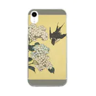 SONOTENI-ARTの003-009　葛飾北斎　『紫陽花に燕』　クリア　スマホケース　iPhone XR専用デザイン　CC3 Clear Smartphone Case