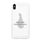 MH shopのAll is well that ends well.（グレー） Clear Smartphone Case