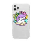 ポメ村ポメラニアンのパステルハリネズミ パープル Clear Smartphone Case