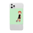 cumincuminのサッカー少年黒ユニフォーム Clear Smartphone Case