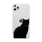 3Nyan's Mom 〜猫グッズ屋さん〜の3Nyans 黒猫 シルエット風 ① Clear Smartphone Case