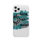 lune-et-soleilのblue and gray logo クリアスマホケース