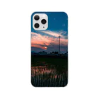 otakeの写真店の夕焼けの田んぼ Clear Smartphone Case