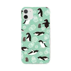 123izmのペンギン（緑） Clear Smartphone Case