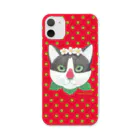 てづきゃっとのいちごばなねこ Clear Smartphone Case