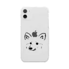 Chiyo.Wan(🐕🕊️のお店)のたちみみわんこ🍎のせ(iPhone 11ピッタリ) クリアスマホケース