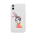 naho@Katze🐾猫のあみぐるみ屋さんのうさ耳帽子の猫ちゃん Clear Smartphone Case