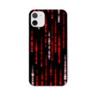 DograveのDigital Rain phone case Red ver.1.1.0 クリアスマホケース