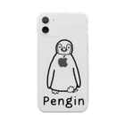 MrKShirtsのPengin (ペンギン) 黒デザイン クリアスマホケース