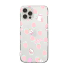 ちゅんすけ（ ●e● ）の苺柄babyちゅんすけ Clear Smartphone Case