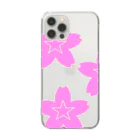 KOKI MIOTOMEの星桜紋（流れ星ピンク）　Star cherry blossom Crest (Shooting star pink）) Clear Smartphone Case