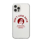 Basketball-boosterの「DON'T LOOK BACK」カレッジロゴ赤系 Clear Smartphone Case