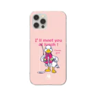 イラスト MONYAAT のあひるのおひるさんのサカナ釣り ピンク Clear Smartphone Case