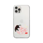 poetry sproutsの黒猫チョコちゃん毛糸あそび Clear Smartphone Case