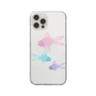 Alba spinaの金魚３匹 くすみパステル Clear Smartphone Case