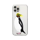 LalaHangeulの　風に吹かれるイワトビペンギンさん(文字無しバージョン Clear Smartphone Case