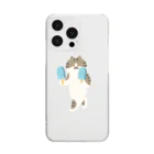 SUIMINグッズのお店のソーダアイスを意気揚々と運ぶねこ Clear Smartphone Case