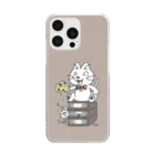 イラスト MONYAAT のねことネズミと例のチーズ Aブラウン Clear Smartphone Case