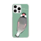 kima-maniのいつも手の中に文鳥を。【桜文鳥ver.】 Clear Smartphone Case