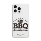 福島バーベキュー協会SHOPの福島BBQ協会Circleロゴ黒文字 Clear Smartphone Case