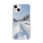 Love Trainの雪に埋もれた線路 Clear Smartphone Case