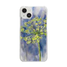 あおニャーマンの植物画着彩2 Clear Smartphone Case