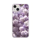 鯨のあふれるお花 Clear Smartphone Case