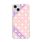 【松】黒金アートこぎん和紙和柄のもどこｓ04 Clear Smartphone Case