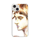 MYO ART の人物横顔　アナログ色鉛筆画 Clear Smartphone Case