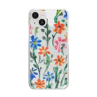 ぴーひゃら食べもの水彩画の花ハート水彩画♪ Clear Smartphone Case