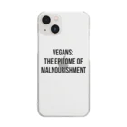 0.00%VEGAN SHOPのVegans: The Epitome of Malnourishment（黒文字） Clear Smartphone Case