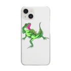 もむのふの爬虫類グッズやさんの水辺の忍者グリーンバシリスク Clear Smartphone Case