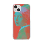 辻秀輝💊HIÐEKI T§UJIのGirl with a Pearl Earring Clear Smartphone Case