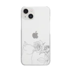 J's egg gardenの植物シリーズ　猫とバラ Clear Smartphone Case