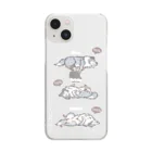 BowWoof ShopのiPhone11~/白字/バイブルー● シェルティ無防備でもしもし Clear Smartphone Case