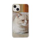 He6o350の香箱座りをする猫 Clear Smartphone Case