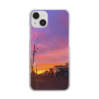 薄暮のあっという間の夕焼け Clear Smartphone Case