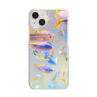 猫の人の熱帯魚の魚群 Clear Smartphone Case