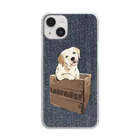 犬グッズの店しえるぶるーの箱入り犬　ラブラドルレトリバー　デニム Clear Smartphone Case