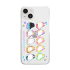 前田悠花｜イラストレーターの★キラキラ星と猫★(整列バージョン) Clear Smartphone Case