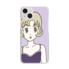 Hinanochin.shopのMs. Blonde Short Hair Clear Smartphone Case