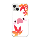 torilove_birdloverのもっちり文鳥さんの紅葉狩り Clear Smartphone Case