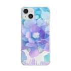 しばさおり jasmine mascotの紫の花 Clear Smartphone Case