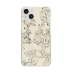 九重絵　SUZURI店のウサギの弓遊び鳥獣戯画 Clear Smartphone Case